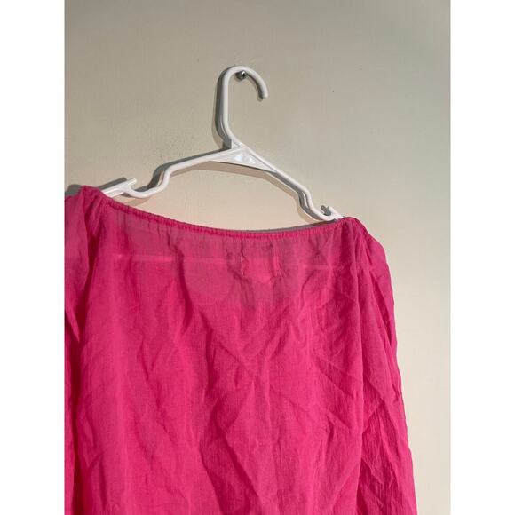 Denim and Supply Ralph Lauren Pink Off Shoulder Billowy Blouse Size Medium - Picture 6 of 8
